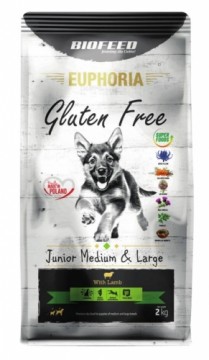 BIOFEED Euphoria Gluten Free Junior medium & large Lamb - dry dog food - 2kg