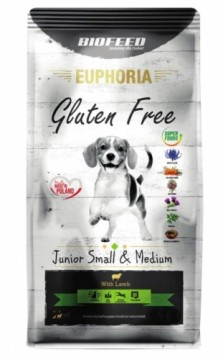 BIOFEED Euphoria Gluten Free Junior small & medium Lamb - dry dog food - 12kg