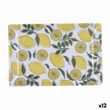 Snack tray Quid Sicilia Multicolour Bioplastic Lemon 30 x 20 x 2 cm (12 Units)