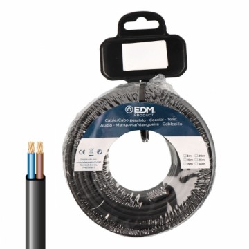 Плоский параллельный кабель EDM 28512 Чёрный 15 m