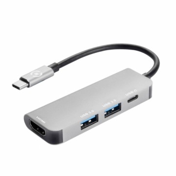 USB-C Centrmezgls Celly Prohub Pelēks (1 gb.)