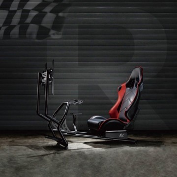 Nano Rs NanoRS RS160 Gaming Chair Racing Simulator Stand 3 in 1 PC Console Gamers Synthetic Leather Cover Steering Wheel Stand TV Bracket Up to 50" Max. Vesa 400x400