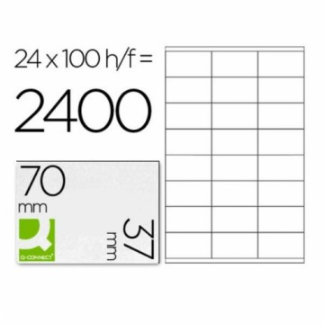 Uzlīmes Q-Connect KF10647 Balts 100 Loksnes 70 x 37 mm