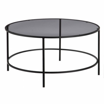 Bigbuy Home Кофейный столик Чёрный Серый Стеклянный Железо 90 x 90 x 45,5 cm
