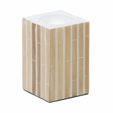 Candleholder Beige Bamboo MDF Wood 10,5 x 10,5 x 16 cm