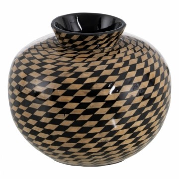 Vase Black Beige Bamboo 26 x 26 x 22 cm