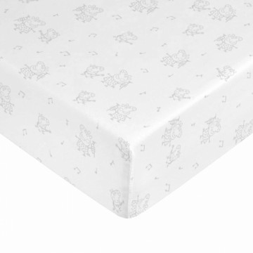 Fitted bottom sheet Peppa Pig White 90 x 200 cm 100% cotton