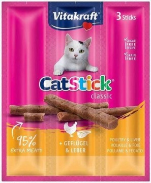 VITAKRAFT CatStick Mini with poultry and liver - cat treats - 3 pcs