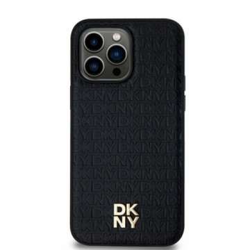 DKNY DKHMS24MPSHRPSK S24+ S926 czarny|black hardcase Leather Pattern Metal Logo MagSafe