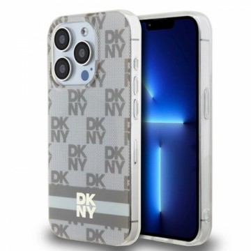 DKNY DKHMP14XHCPTSE iPhone 14 Pro Max 6.7" beżowy|beige hardcase IML Checkered Mono Pattern & Printed Stripes MagSafe