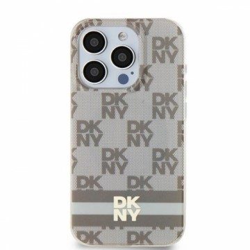 DKNY DKHMN61HCPTSE iPhone 11 | Xr 6.1" beżowy|beige hardcase IML Checkered Mono Pattern & Printed Stripes MagSafe