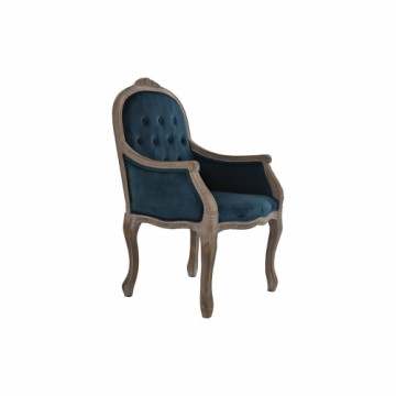 Chair DKD Home Decor Turquoise Linen Rubber wood (63.5 x 50 x 102 cm)