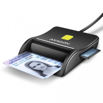 AXAGON CRE-SM3SD USB Smart Card & SD|microSD|SIM Card FlatReader