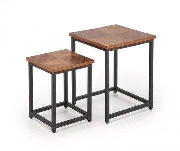 Halmar ELZA set of 2 coffee tables, walnut/black