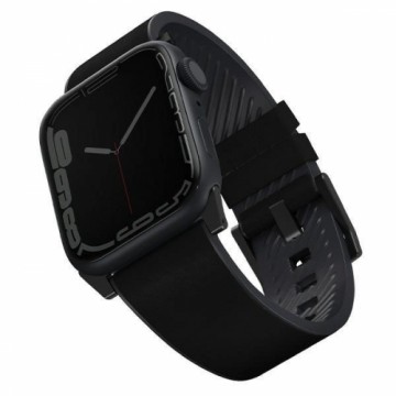 UNIQ pasek Straden Apple Watch Series 1|2|3|4|5|6|7|8|SE|SE2|Ultra 42|44|45mm. Leather Hybrid Strap czarny|black