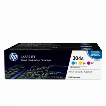 Toneris HP Pack de ahorro de 3 cartuchos de tóner original LaserJet HP 304A cian/magenta/amarillo Trīskrāsu