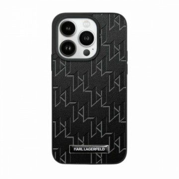 Karl Lagerfeld KLHMP15XPKHPORPK iPhone 15 Pro Max 6.7" hardcase czarny|black Leather Monogram Metal Logo