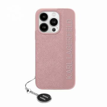 Karl Lagerfeld KLHCP15XPSAKDGCP iPhone 15 Pro Max 6.7" różowy|pink hardcase Saffiano Rhinestones & Charm