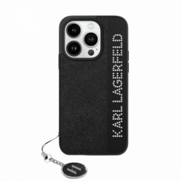 Karl Lagerfeld KLHCP15XPSAKDGCK iPhone 15 Pro Max 6.7" czarny|black hardcase Saffiano Rhinestones & Charm
