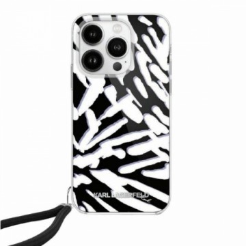 Karl Lagerfeld KLHCP15XHZBPKCCK iPhone 15 Pro Max 6.7" czarny|black hardcase IML Zebra Pattern & Cord
