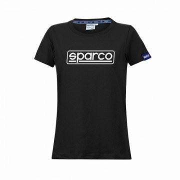 Sieviešu Krekls ar Īsām Piedurknēm Sparco S01325NR2M Melns (M)