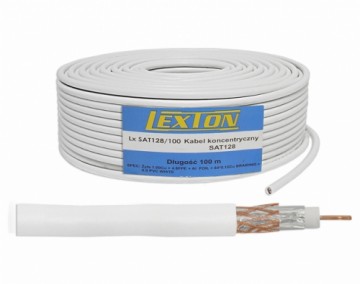 SAT128 koaksiālais kabelis, 1,02CU + 64 x 0,12CU, 100 m.
