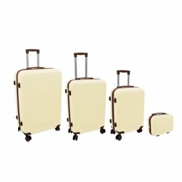 Ordinett Čemodānu komplekts 4 gab. 98L (48x29x75cm) + 60L (42x25x64cm) + 43L ( 36x23x56cm) + 15L (24x17x33cm) balts