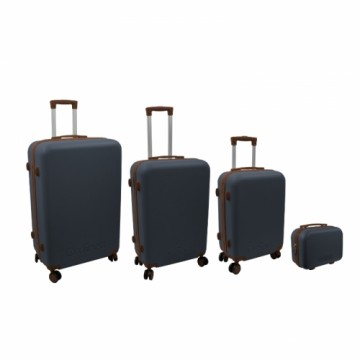 Ordinett Čemodānu komplekts 4 gab. 98L (48x29x75cm) + 60L (42x25x64cm) + 43L ( 36x23x56cm) + 15L (24x17x33cm) pelēks