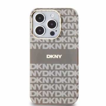 DKNY PC|TPU Repeat Pattern Tonal Stripe Magsafe Case for iPhone 14 Pro Max Beige