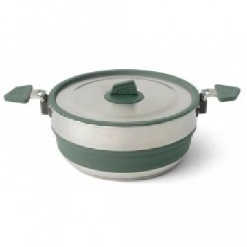 Sea To Summit Salokāms katls DETOUR Stainless Steel Collapsible Pot 3L  Laurel Wreath Green