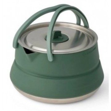 Sea To Summit Salokāma Tējkanna DETOUR Stainless Steel Collapsible Kettle 1,6L  Laurel Wreath Green