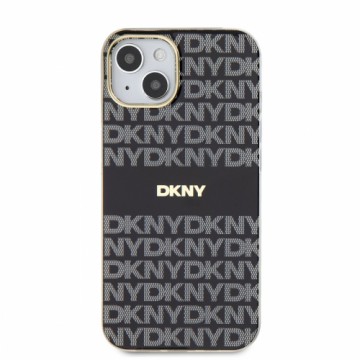 DKNY PC|TPU Repeat Pattern Tonal Stripe Magsafe Case for iPhone 13 Black