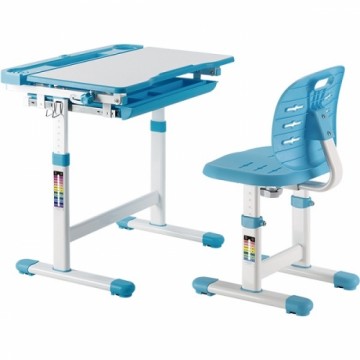 Hismart Manual-Lifting Height Adjustable Kids Desk and Full-Backrest Chair Set