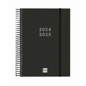 Diary Finocam Black A5 15,5 x 21,2 cm 2024-2025