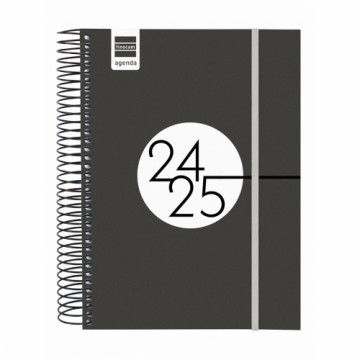 Diary Finocam Black 15,5 x 21,2 cm 2024-2025