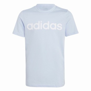 Child's Short Sleeve T-Shirt Adidas Linear Logo Blue