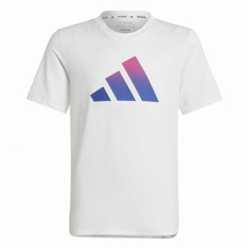 Krekls ar Īsām Piedurknēm Bērniem Adidas Train Icons Balts