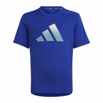 Child's Short Sleeve T-Shirt Adidas Icons Aeroready Blue
