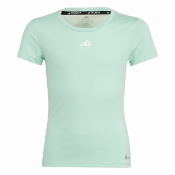 Child's Short Sleeve T-Shirt Adidas Techfit Aeroready Sport Icons Green