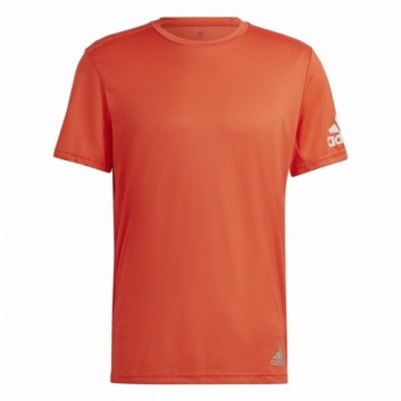 Vīriešu Krekls ar Īsām Piedurknēm Adidas Run It Oranžs