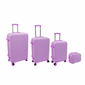 Ordinett Набор чемоданов из 4 штук 98L (48x29x75cm) + 60L (42x25x64cm) + 43L ( 36x23x56cm) + 15L (24x17x33cm) розовый