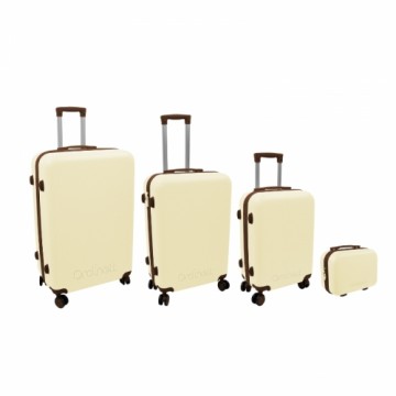 Ordinett Набор чемоданов из 4 штук 98L (48x29x75cm) + 60L (42x25x64cm) + 43L (36x23x56cm) + 15L (24x17x33cm) белый
