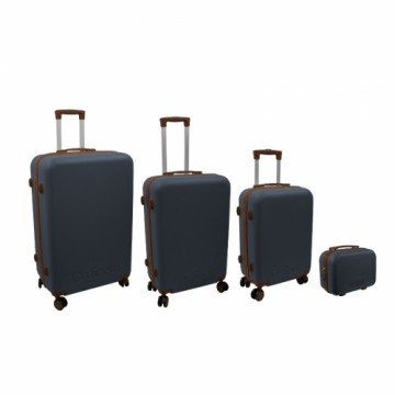 Ordinett Набор из 4 чемоданов 98 л (48x29x75 см) + 60 л (42x25x64 см) + 43 л (36x23x56 см) + 15 л (24x17x33 см) серый