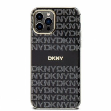 DKNY PC|TPU Repeat Pattern Tonal Stripe Magsafe Case for iPhone 12|12 Pro Black