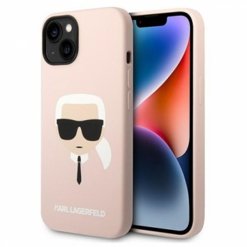 Karl Lagerfeld Liquid Silicone Karl Head Case for iPhone 14 Plus Pink