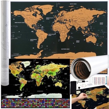 Malatec Mapa świata - zdrapka z flagami + akcesoria 23442 (17702-0)