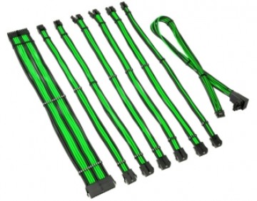 PSU kabeļu pagarinātāji Kolink Core Pro Braided Cable Extension Kit 12V-2x6 Type 2 - Venom Green