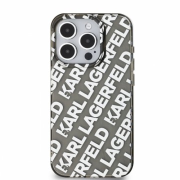 Karl Lagerfeld IML Electroplated Repeated Logo Case for iPhone 15 Pro Max Silver