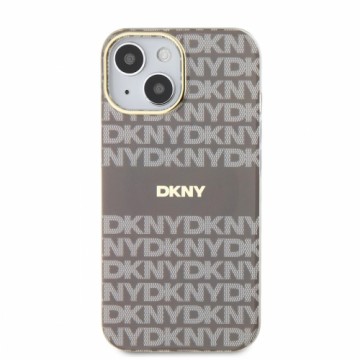 DKNY PC|TPU Repeat Pattern Tonal Stripe Magsafe Case for iPhone 14 Beige