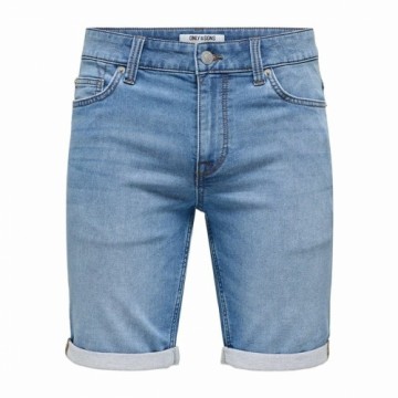 Vīriešu Džinsu Šorti Only & Sons Onsply 8584 Blue Denim Zils